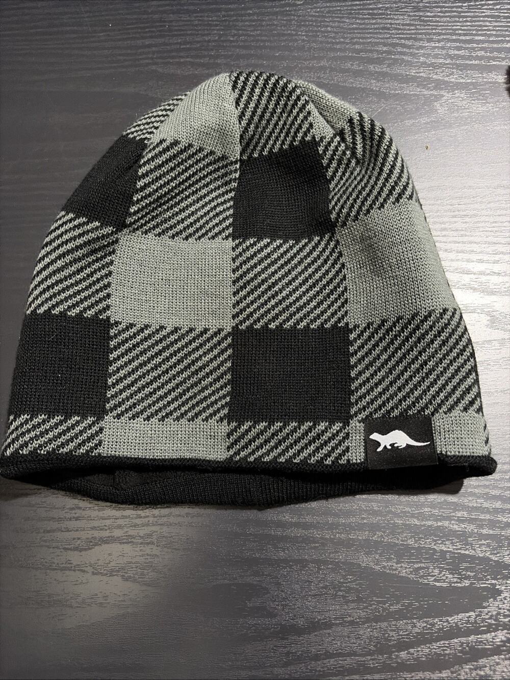 OTTER 100% Waterproof Windproof Beanie Hat - Fleece Lined Skull Cap BLACK GREY